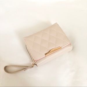 Beige wallet cardholder trifold wallet